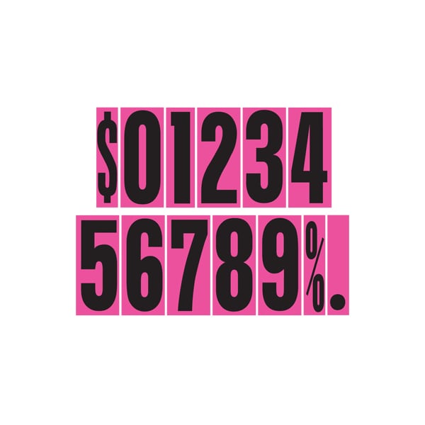 Ez Line 9 1/2" Hot Pink Adhesive Windshield Numbers 112-EZ--$ - main